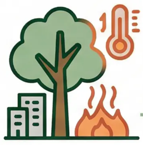 Climate and urban heat icon